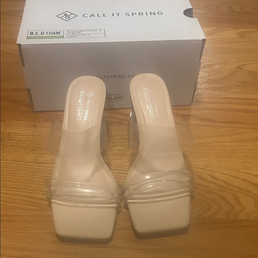 Call It Spring Clear Strap Nude Heels